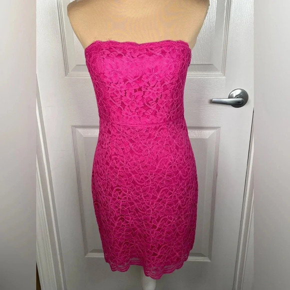 Diane Von Furstenberg Walker Deep
Carnation Pink Strapless Dress Sz Small - Picture 9 of 11